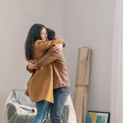 Couple celebrating new home